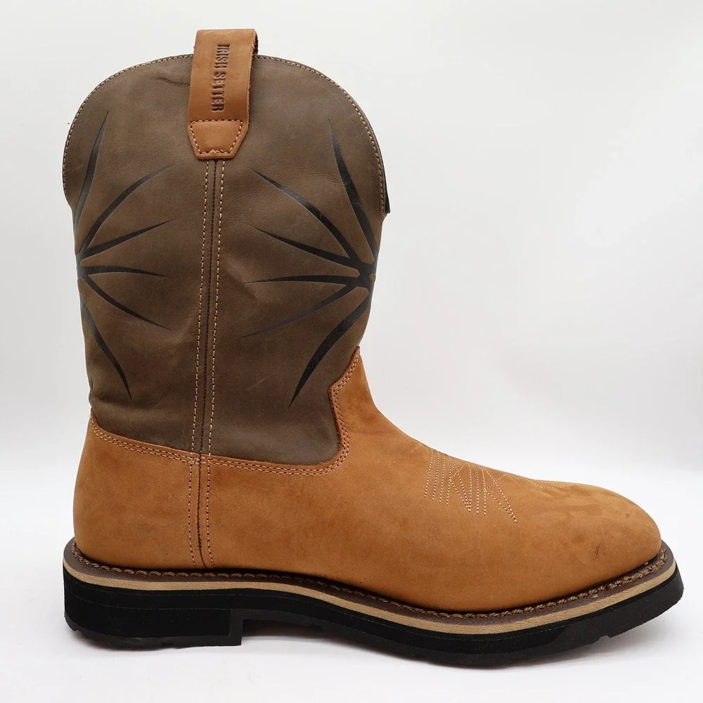 Irish Setter Walker Pull-On Work Boots Mens 12 Brown Leather Soft Toe 83937 NEW